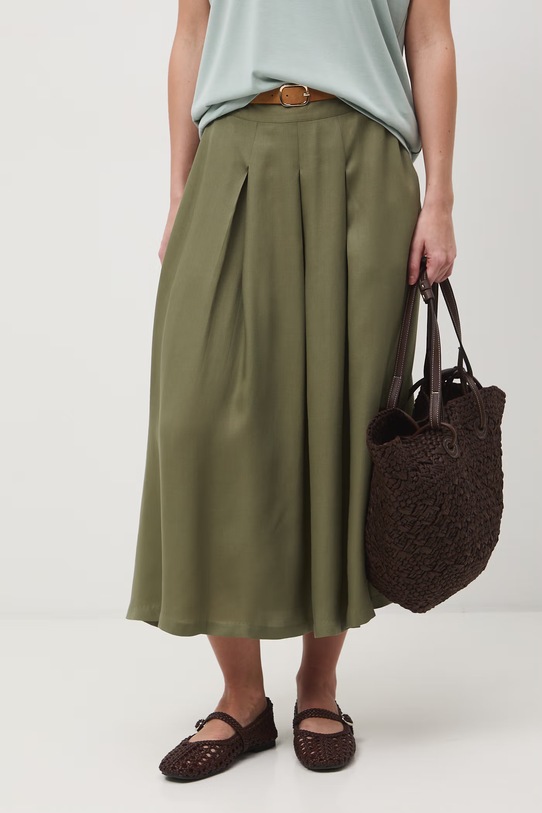 Medicine spódnica plisowana z lyocellu RS26-SDD702 zielony RS26