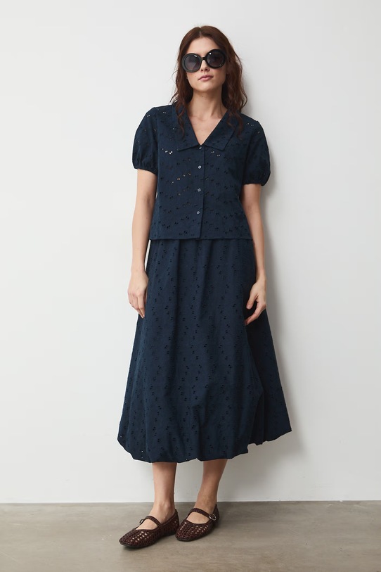 Spódnica bombka bawełniana RS26-SDD703 granatowy RS26