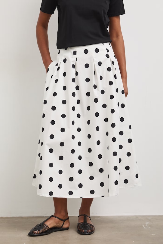 Spódnica bawełniana midi RS26-SDD805 biały RS26