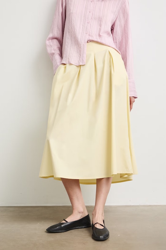 Spódnica bawełniana midi RS26-SDD805 żółty RS26