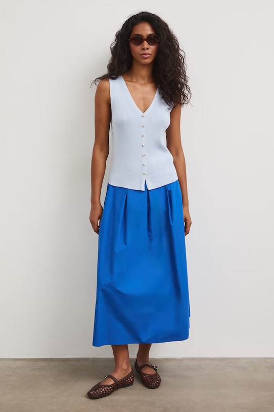 Spódnica bawełniana midi RS26-SDD805 niebieski RS26