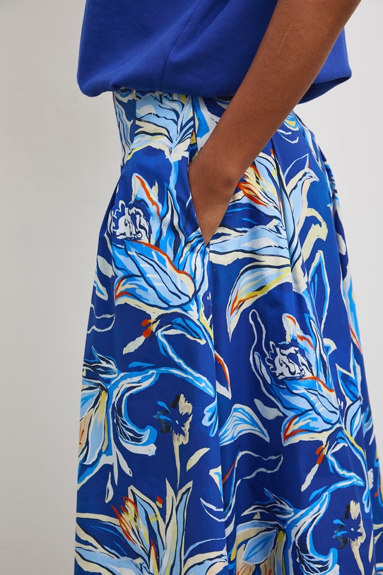 Spódnica bawełniana midi granatowy RS26-SDD805