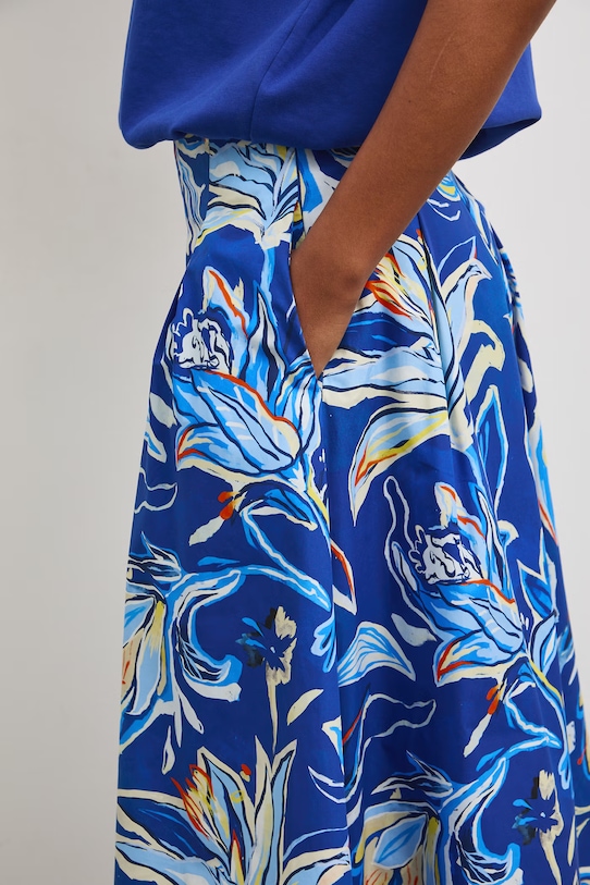 Spódnica bawełniana midi granatowy RS26-SDD805