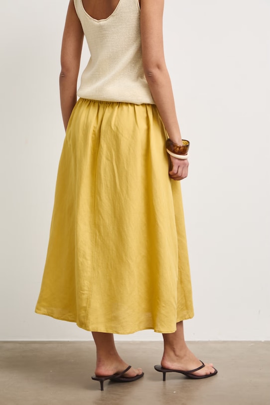 Oblečenie Sukňa s ľanom hladká RS26-SDD901 zelená