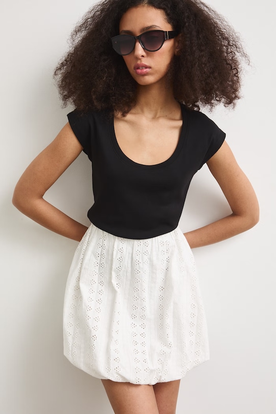 Spódnica bombka bawełniana RS26-SDD904 biały RS26