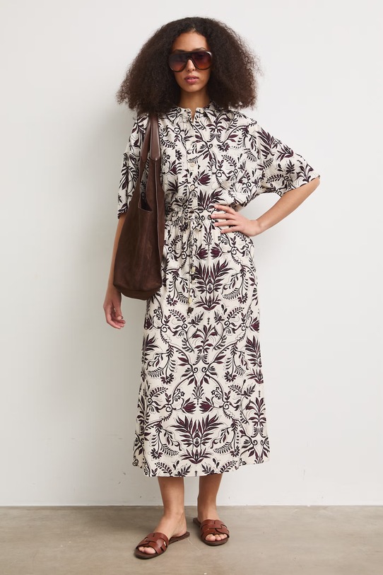 Spódnica trapezowa z wiskozą RS26-SDD905 beżowy RS26