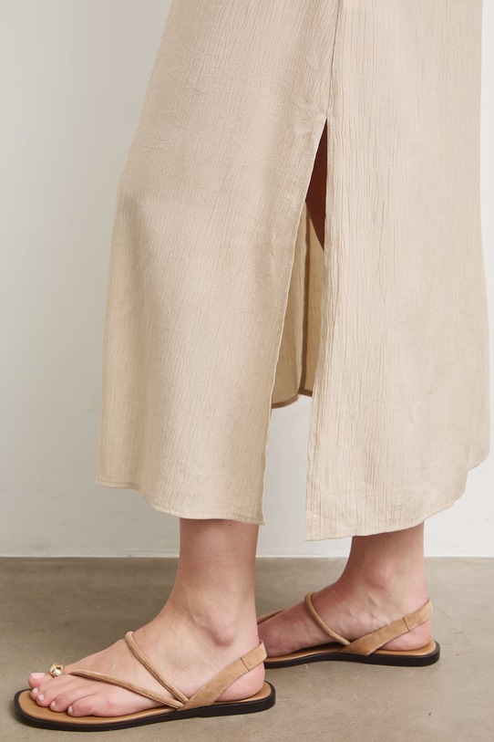 Spódnica trapezowa z wiskozą RS26-SDD905 beżowy