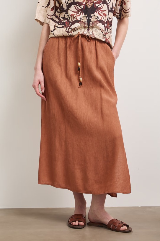 spódnica trapezowa z wiskozą pomarańczowy RS26-SDD905