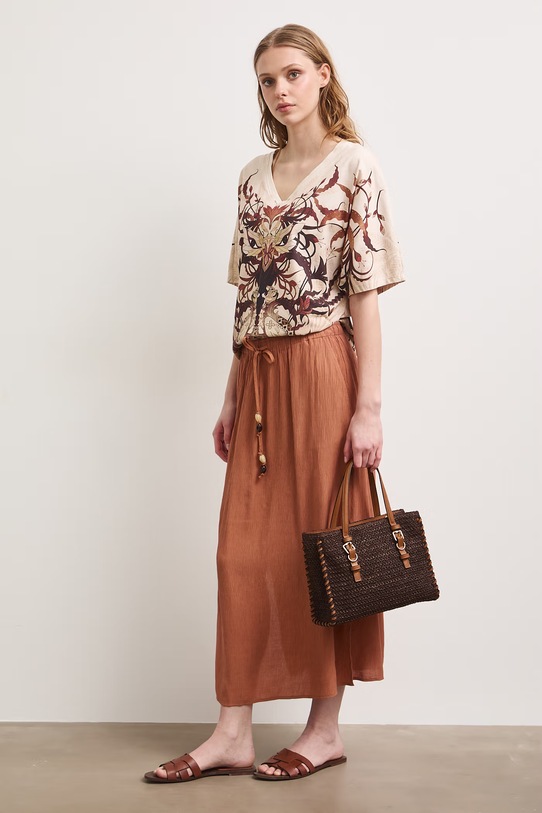 spódnica trapezowa z wiskozą RS26-SDD905 pomarańczowy RS26