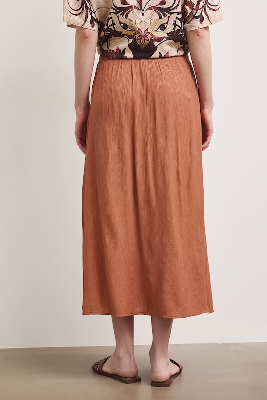 Odzież spódnica trapezowa z wiskozą RS26-SDD905 pomarańczowy