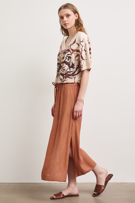 spódnica trapezowa z wiskozą pomarańczowy RS26-SDD905