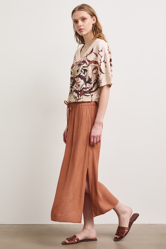 spódnica trapezowa z wiskozą pomarańczowy RS26-SDD905