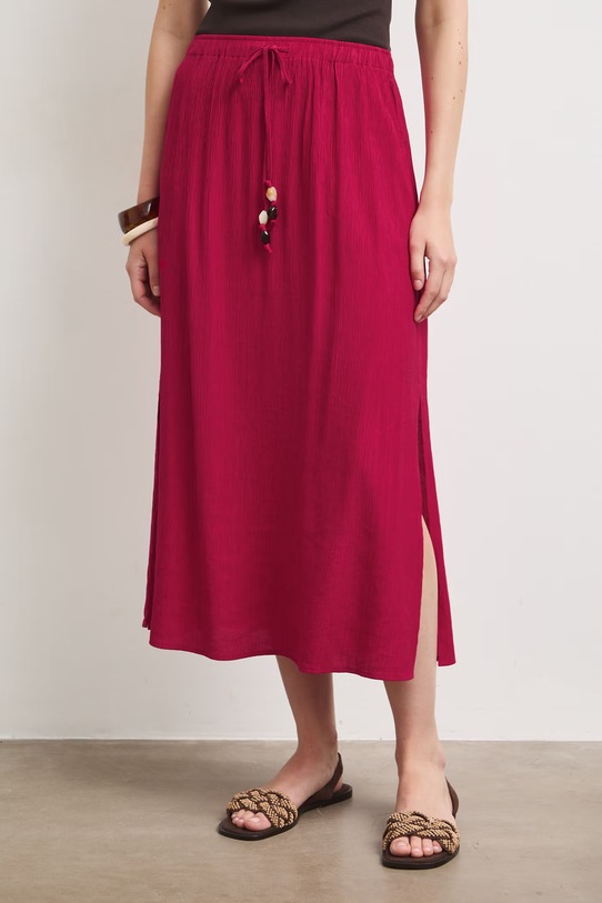 Spódnica trapezowa z wiskozą czerwony RS26-SDD905