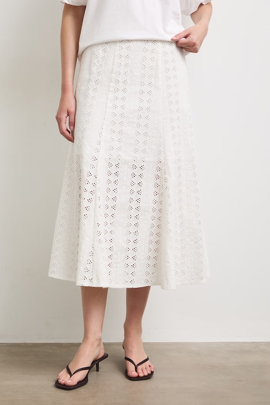 Spódnica trapezowa bawełniana RS26-SDD908 biały RS26