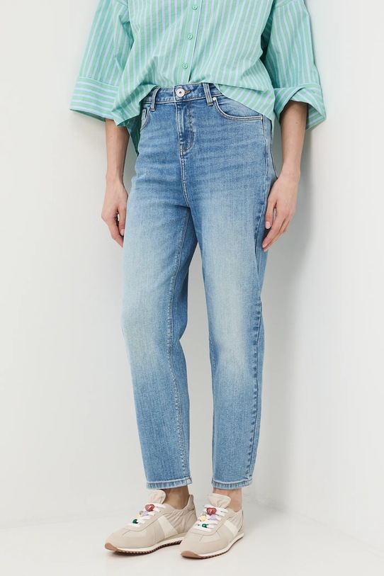 jeansy mom fit damskie RS26-SJD030 niebieski RS26