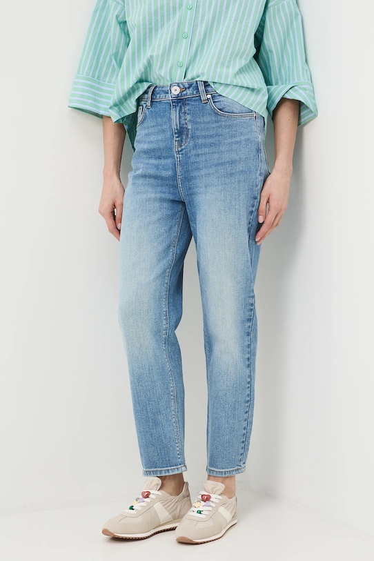 jeansy mom fit damskie RS26-SJD030 niebieski RS26