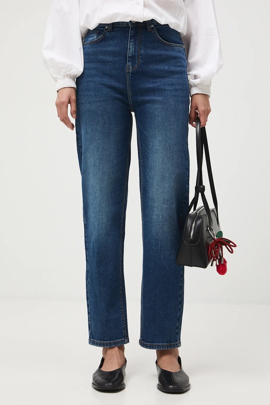 Jeansy mom fit damskie niebieski RS26-SJD030