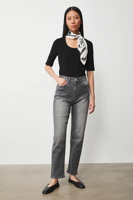 Medicine jeansy mom fit damskie szary RS26-SJD031