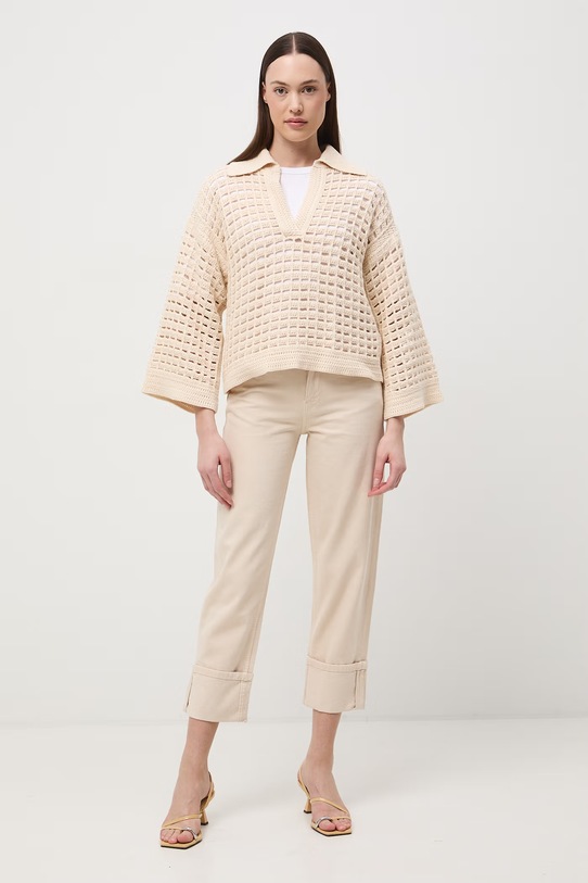 Medicine jeansy straight damskie beżowy RS26-SJD505