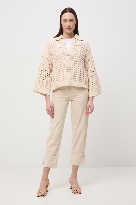 Medicine jeansy straight damskie beżowy RS26-SJD505