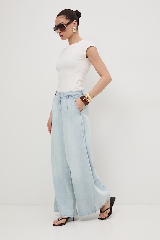 Medicine jeansy wide leg damskie niebieski RS26-SJD507