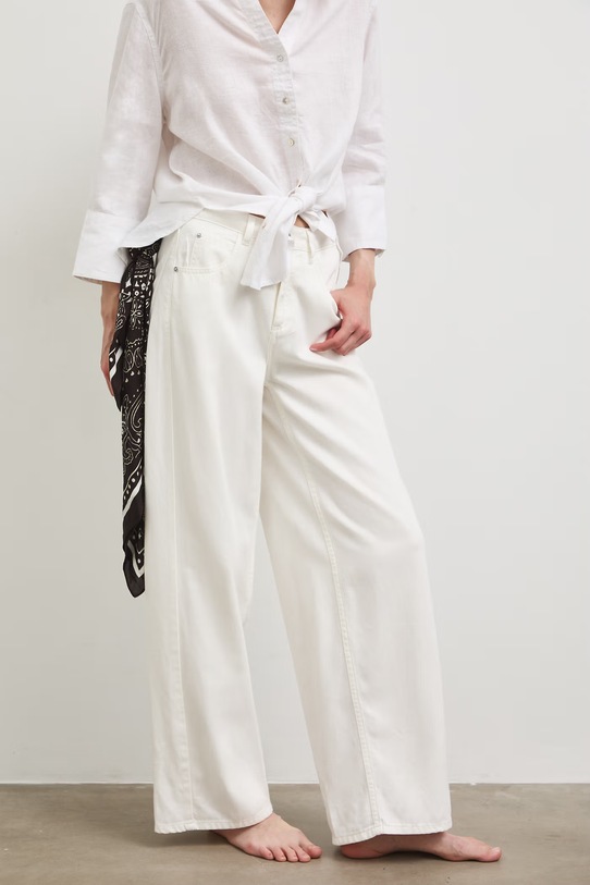 Jeansy wide leg damskie RS26-SJD800 biały RS26