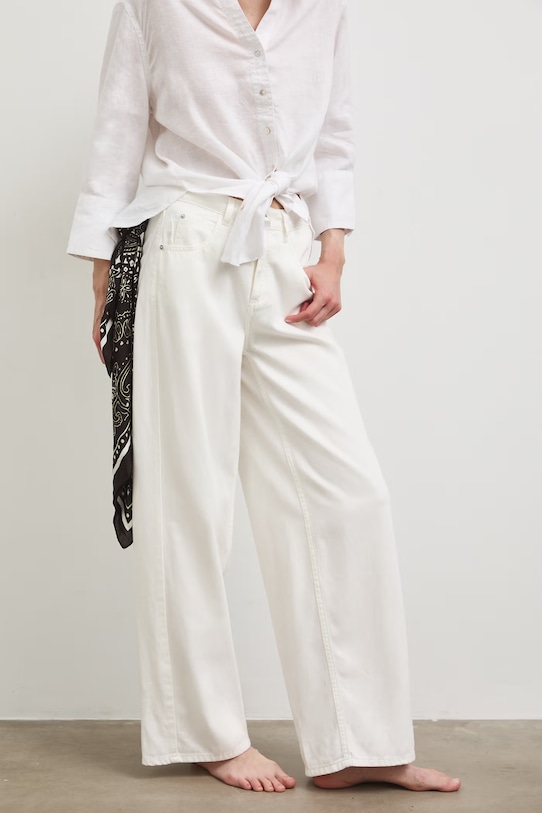 Jeansy wide leg damskie RS26-SJD800 biały RS26