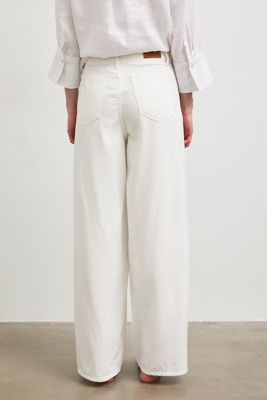 Odzież Jeansy wide leg damskie RS26-SJD800 biały