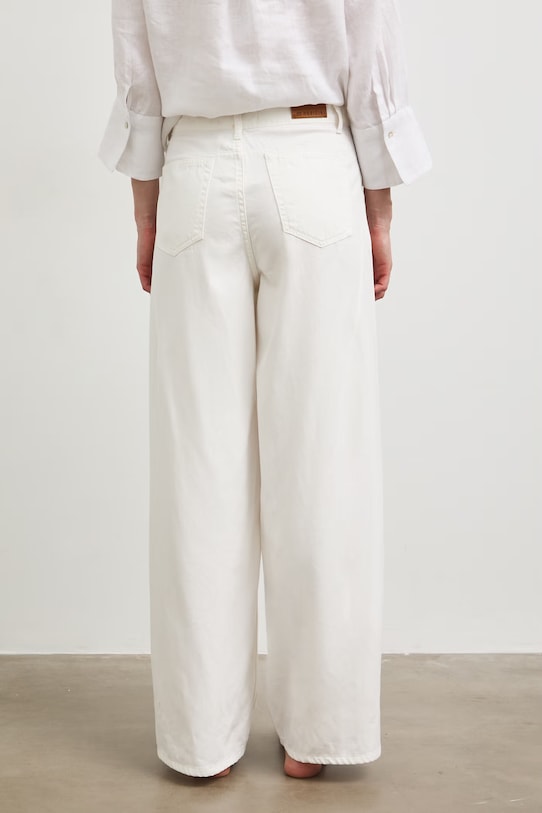 Odzież Jeansy wide leg damskie RS26-SJD800 biały