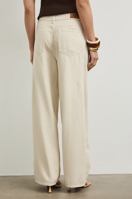 Odzież jeansy wide leg damskie RS26-SJD800 beżowy