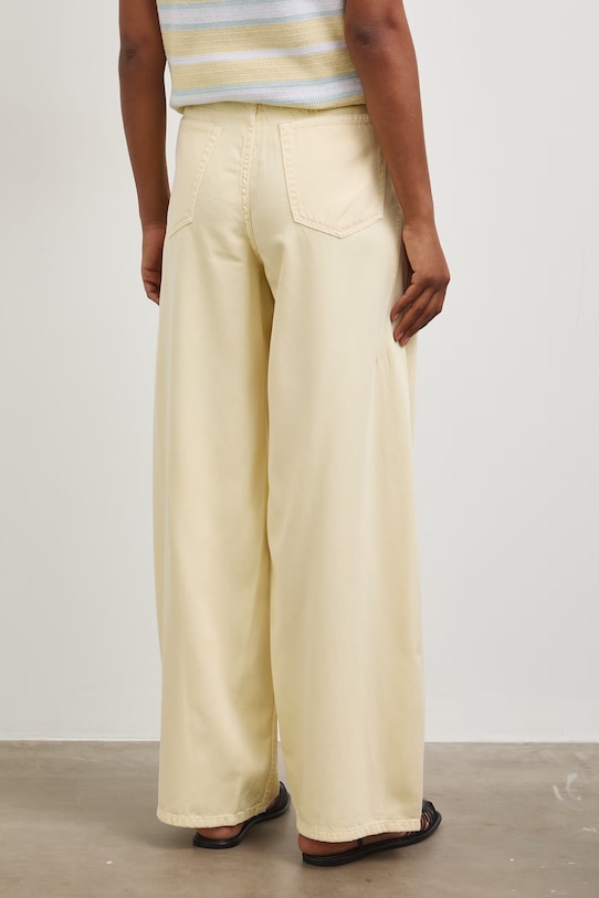 Odzież Jeansy wide leg damskie RS26-SJD800 żółty