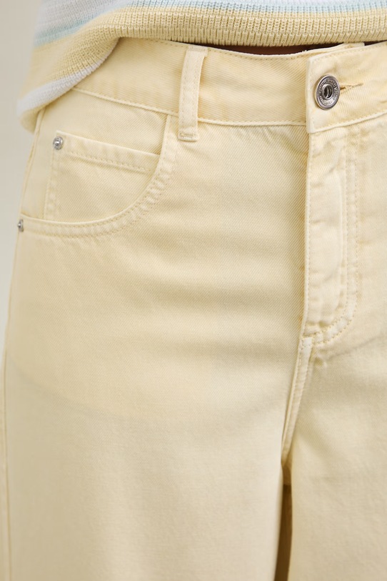 Jeansy wide leg damskie żółty RS26-SJD800