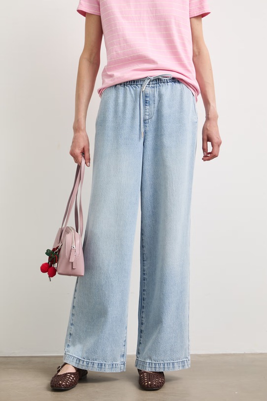 Jeansy wide leg damskie RS26-SJD802 niebieski RS26