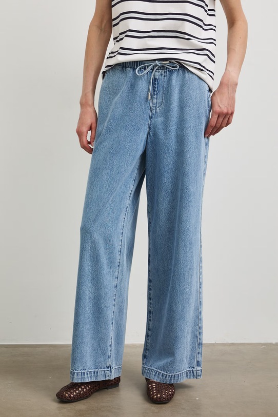 Jeansy wide leg damskie RS26-SJD802 niebieski RS26