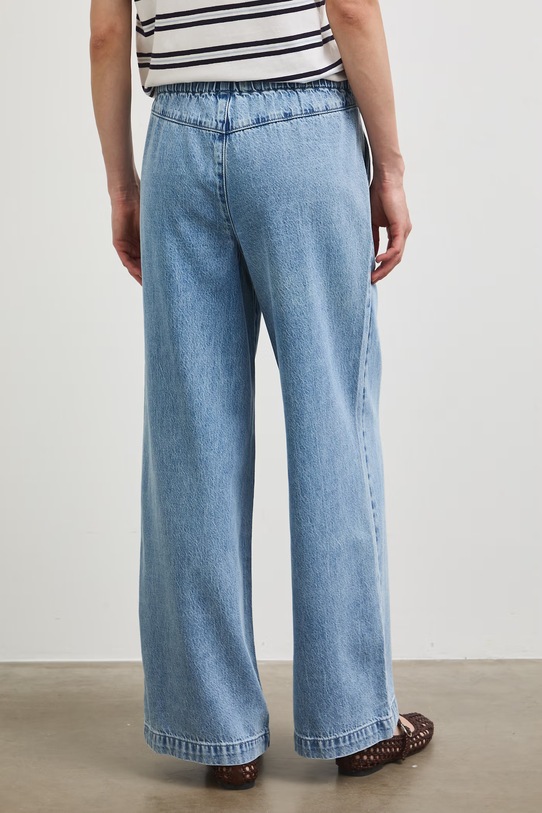 Odzież Jeansy wide leg damskie RS26-SJD802 niebieski