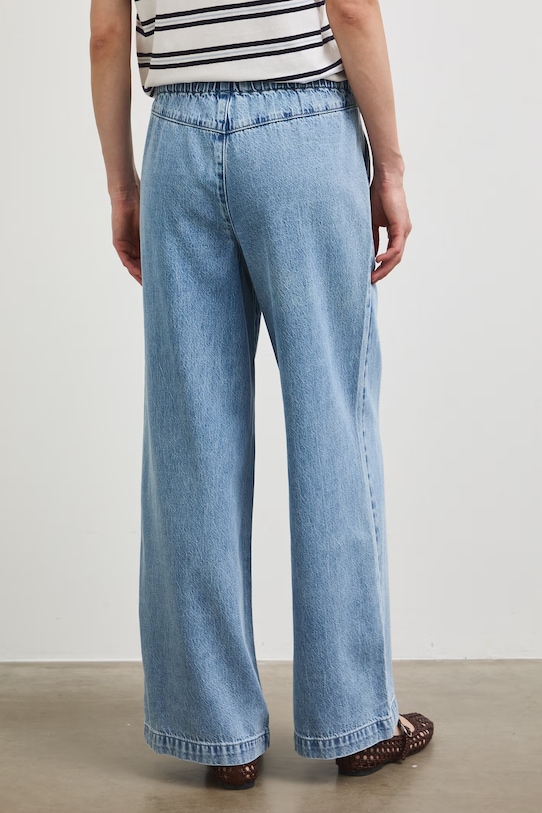 Odzież Jeansy wide leg damskie RS26-SJD802 niebieski