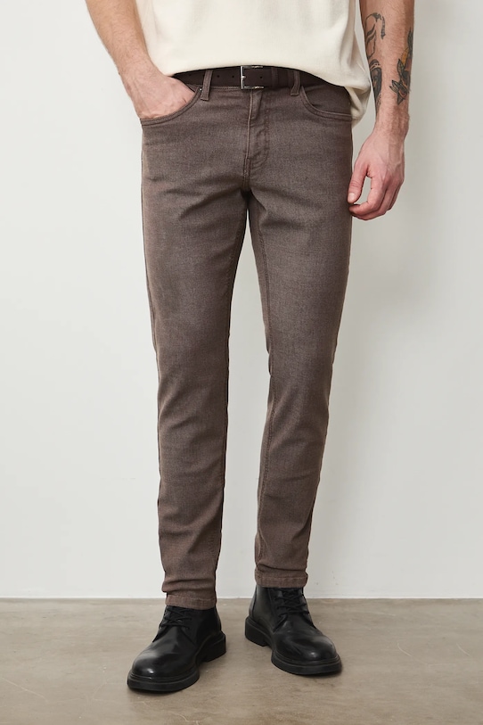 Medicine jeansy slim fit męskie RS26-SJM303 brązowy RS26