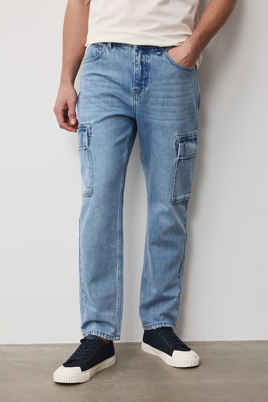 Jeansy regular męskie niebieski RS26-SJM505