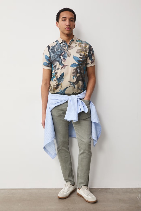 Medicine jeansy slim fit męskie RS26-SJM605 zielony RS26