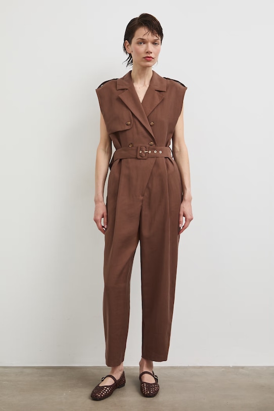 Kombinezon damski z wiskozą RS26-SKD901 brązowy RS26