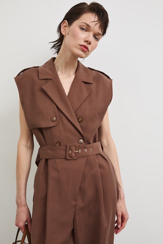 Kombinezon damski z wiskozą brązowy RS26-SKD901