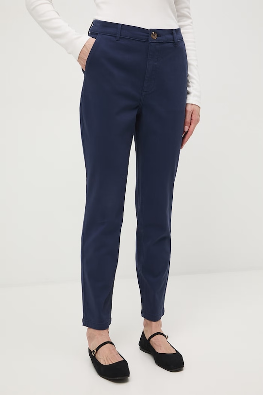 Medicine spodnie chinos damskie bawełniane z elastanem granatowy RS26-SPD040