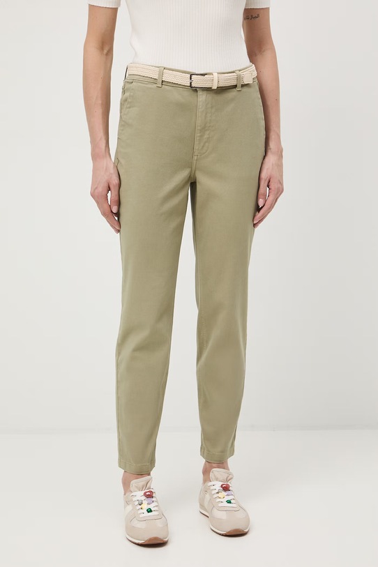 Medicine spodnie chinos damskie bawełniane z elastanem RS26-SPD040 zielony RS26