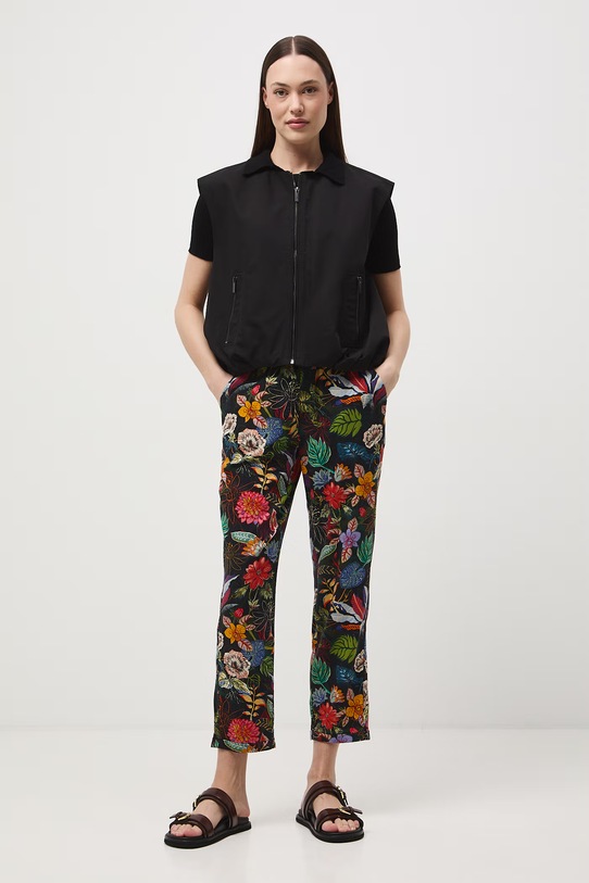 Medicine spodnie chinos damskie z wiskozą czarny RS26-SPD060