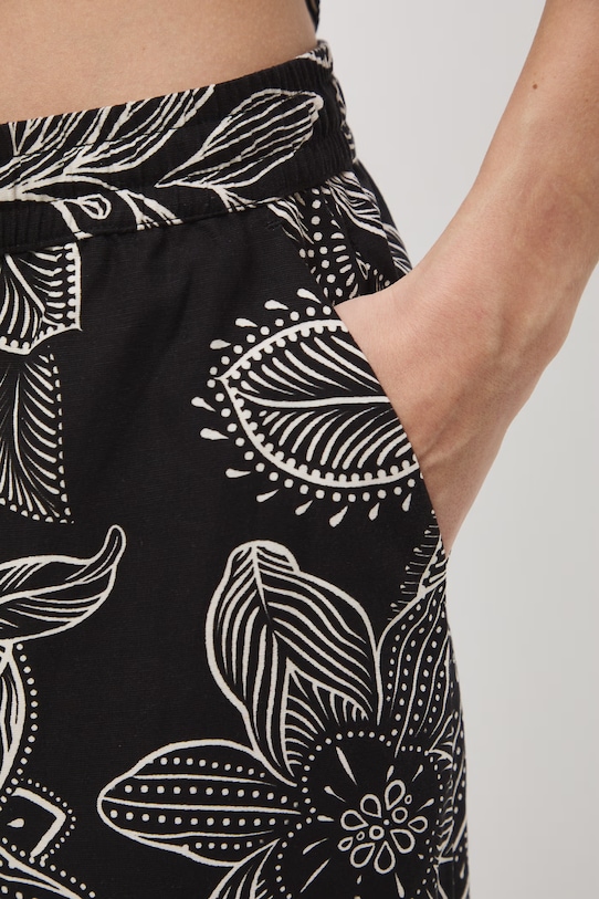 Medicine wide leg női vászon nadrág fekete RS26-SPD070