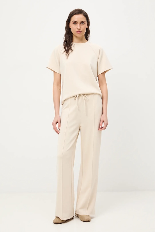 Tepláky dámské wide leg s modalem RS26-SPD403 béžová RS26