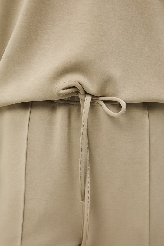 Spodnie dresowe damskie wide leg z modalem zielony RS26-SPD403