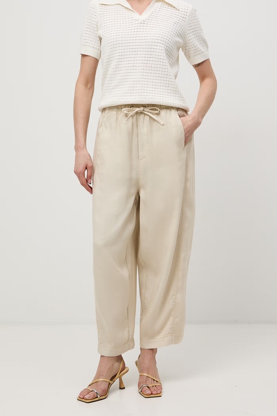 Nohavice slouchy z lyocellu RS26-SPD502 béžová RS26