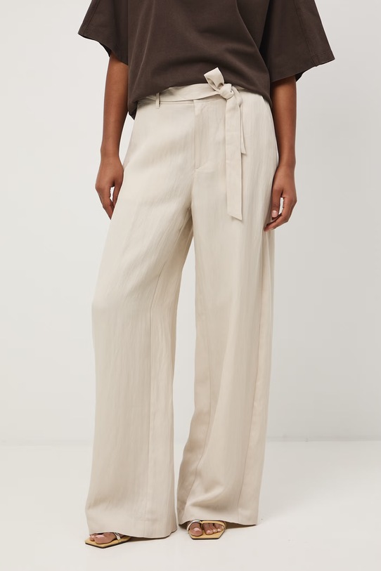 Medicine spodnie wide leg damskie RS26-SPD503 beżowy RS26