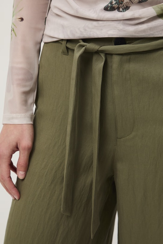 Medicine spodnie wide leg damskie zielony RS26-SPD503